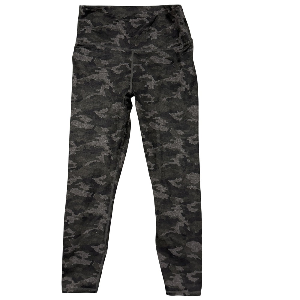 Fabletics Leggings Womens Small Black Gray Camo Powerhold High Waisted 7/8 Yoga